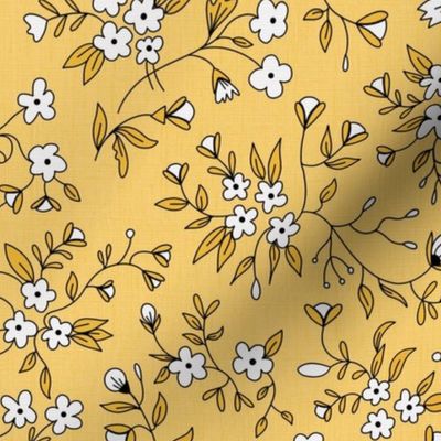 Ditsy Floral in Yellow and White