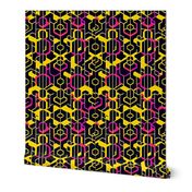 Abstract Geometric in Yellow and Pink