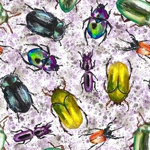 Watercolor Beetle Bop, Lavender