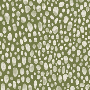 Olive green watercolor leopard spots for wallpaper and quilting