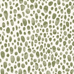 Olive green watercolor leopard spots for wallpaper and quilting