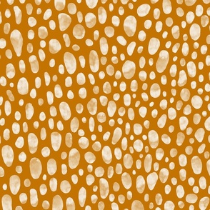 Terracotta orange watercolor leopard spots for wallpaper and quilting