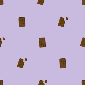 chocolate bars purple background