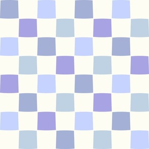 Checkerboard blue mauve purple by Jac Slade