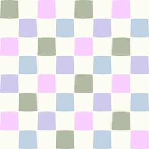 Checkerboard blue sage green pink mauve by Jac Slade