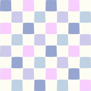 Checkerboard pink blue mauve purple by Jac Slade
