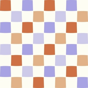 Checkerboard sienna brown purple blue by Jac Slade