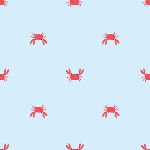 crabs varied blue background