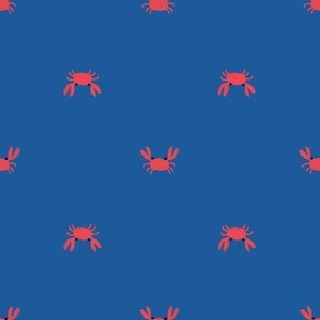 crabs varied dark blue background