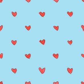 hearts blue background