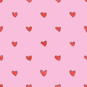 hearts pink background