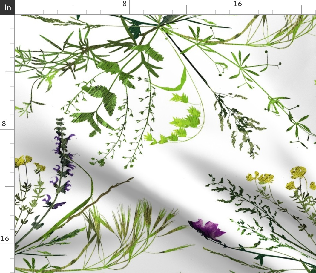 Precious weed meadow: A green botanical herbarium, large