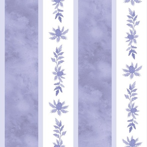(medium) Flower garden stripe - light blue
