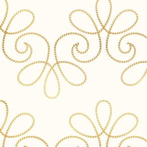 Large jumbo scale // Golden bee buzz // natural white background ornamental extravagant gold cord embroidery passementerie style inspiration