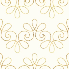 Normal scale // Golden bee buzz // natural white background ornamental extravagant gold cord embroidery passementerie style inspiration