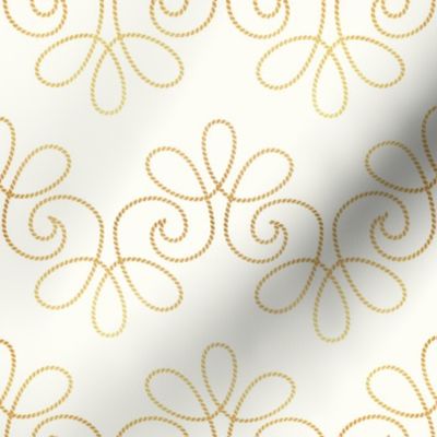 Small scale // Golden bee buzz // natural white background ornamental extravagant gold cord embroidery passementerie style inspiration
