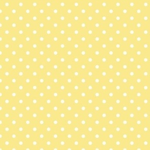Bigger Scale Polkadots Baby Bunny Easter Coordinate Antique White Dots on Soft Butter Yellow