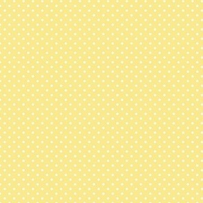 Smaller Scale Polkadots Baby Bunny Easter Coordinate Antique White Dots on Soft Butter Yellow