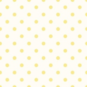 Bigger Scale Polkadots Baby Bunny Easter Coordinate Soft Butter Yellow Dots on Antique White