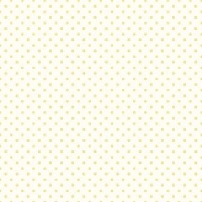 Smaller Scale Polkadots Baby Bunny Easter Coordinate Soft Butter Yellow Dots on Antique White