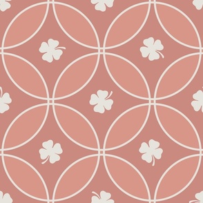 interlocking circles with lucky clover on melon | large