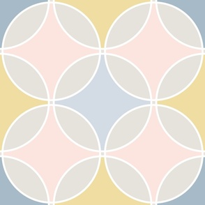 interlocking circles in soft pastel colors | large