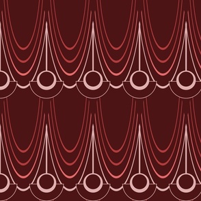 m - geometric tassels - red
