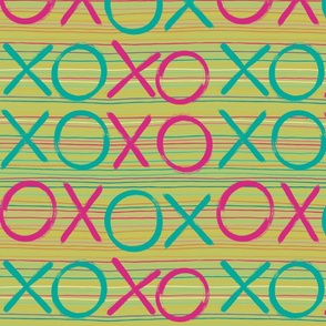 Love xoxo-Lime Green-Retro Rainbow Palette