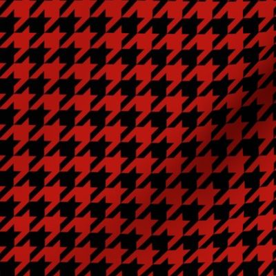 Houndstooth red and black minimalist pattern