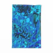 Tea towel blue green English Garden