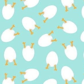 eggs with legs - aqua - funny chicks - LAD23