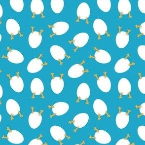 (small scale) eggs with legs - blue - funny chicks - LAD23