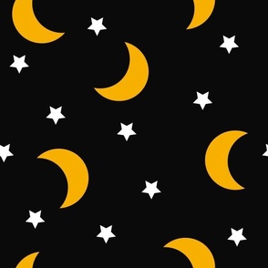 Large // Night Skies: Moon and Stars - Black