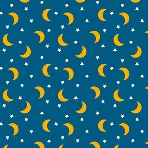 Small // Night Skies: Moon and Stars - Blue