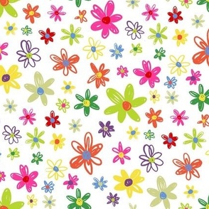 Bright Doodle Floral - small 