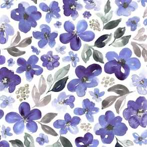 21" Periwinkle purple florals