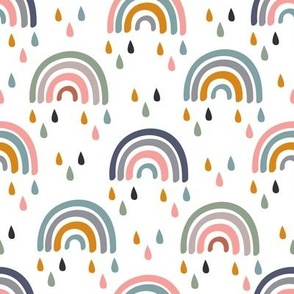 baby rainbow and rain on a white background
