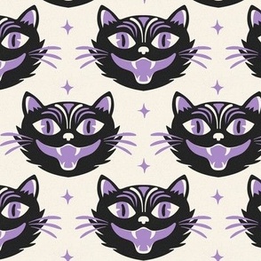 Black Magic Halloween Cat Ivory Purple Regular Scale