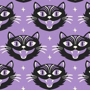 Black Magic Halloween Cat Purple Regular Scale