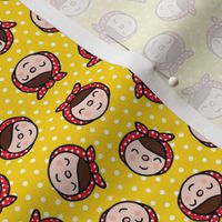(small scale) Rosie - Cute -  yellow  polka dots - LAD23