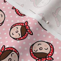 Rosie - Cute -  pink polka dots - LAD23