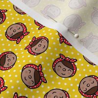 (small scale) Cute Rosie -  yellow  polka dots - LAD23