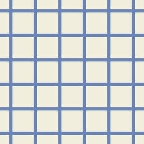 Grid check - blue & off-white