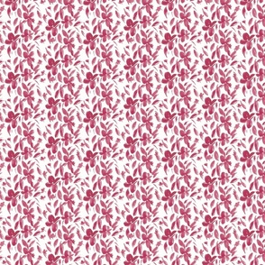 Small Magenta Watercolor Flowers, Maroon Red Florals for Wallpaper