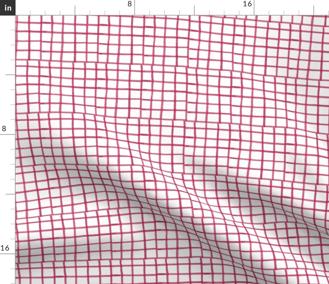 Small Magenta Color of the Year, deep red maroon grid pattern, checks