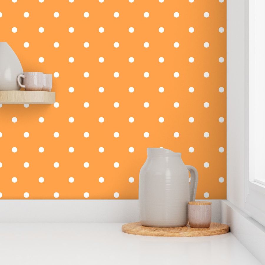 Polka dot orange plaid