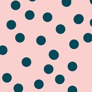 pink and navy spots - large scale
