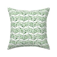 6" Botanical herringbone in light green