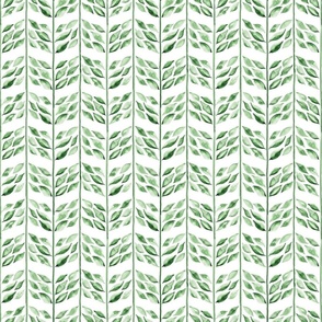 6" Botanical herringbone in light green