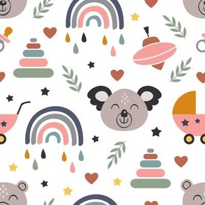  koala and baby icons on a white background